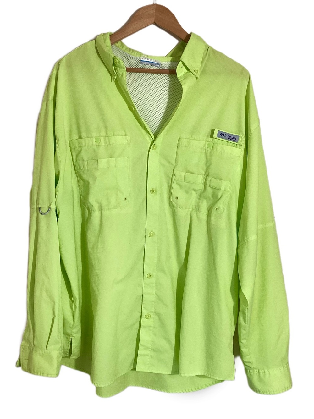 Columbia Omni-Shade Sun Protection Neon Shirt Mens XXL